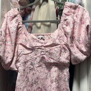 English Factory Pink + Lavender Floral Dress size XS